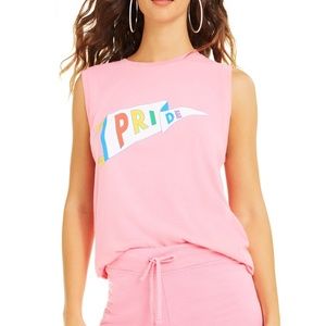 Wildfox NWT Pink Pride Flag Vintage Muscle Tank